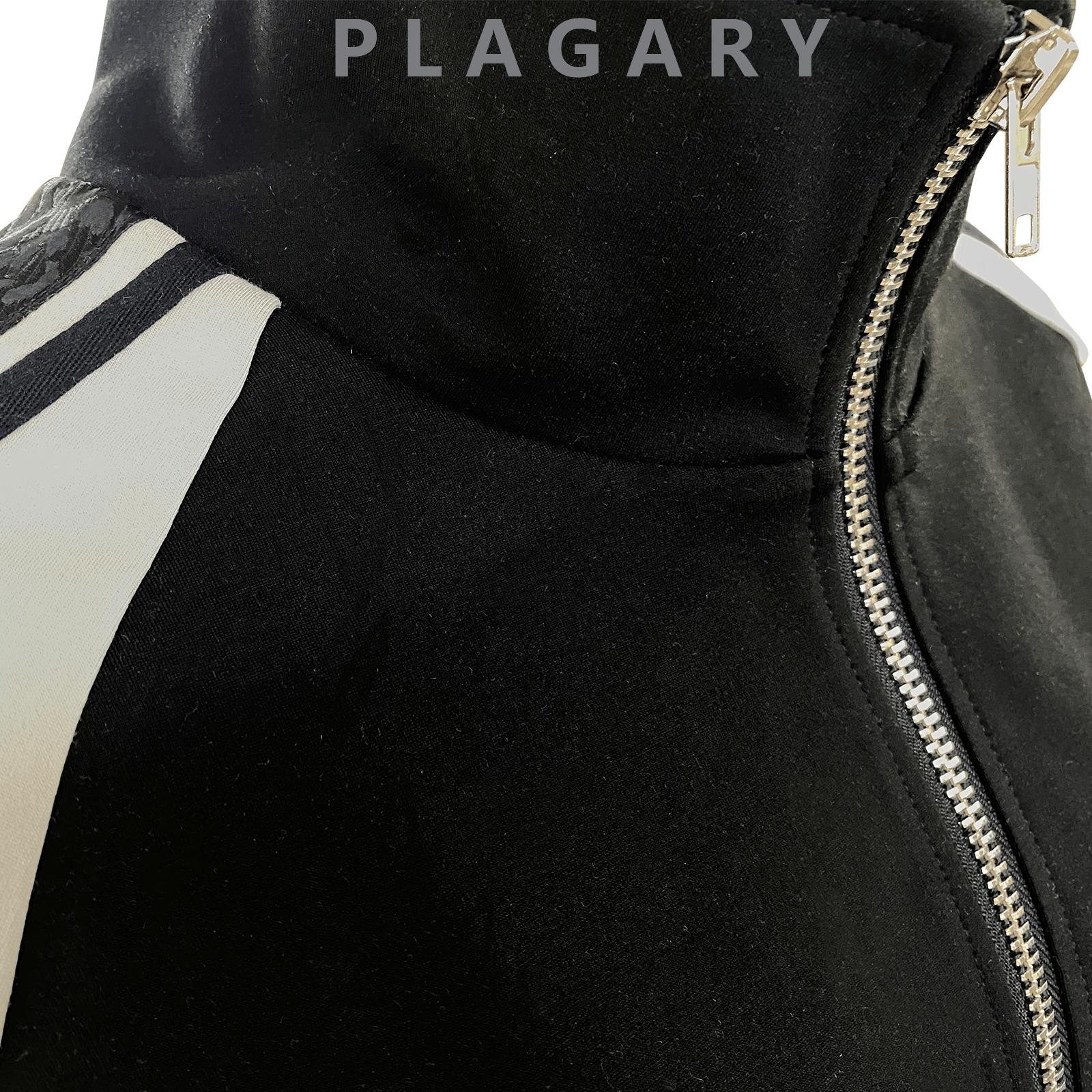 PLAGARY TRACKSUIT JACKET IN BLACK SNAKE PRINT STITCHING