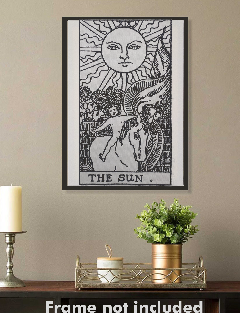 tarot card tapestry B&W