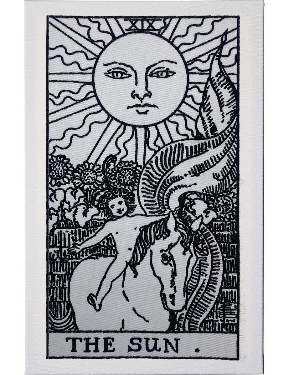 tarot card tapestry B&W